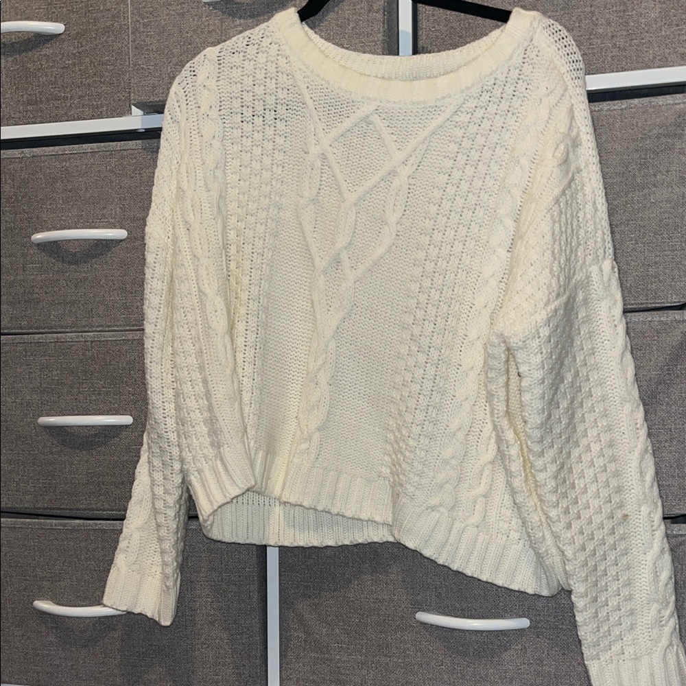 Mudd Cream Cable Knit Sweater